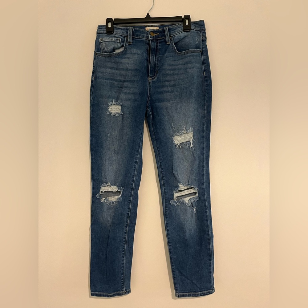 Altar'd State Dark Blue Distressed Skinny Jeans